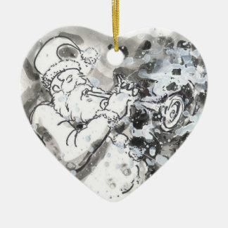 Ornamento De Cerâmica "Papai noel jazzístico "