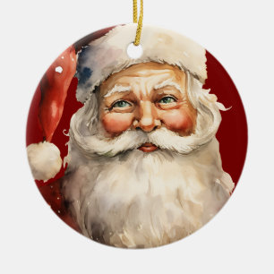 Ornamento De Cerâmica Papai Noel Natal Retrô