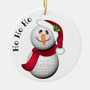 Ornamento De Cerâmica Papai noel personalizado do boneco de neve da bola