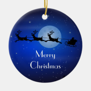 Ornamento De Cerâmica Papai noel personalizado do Natal