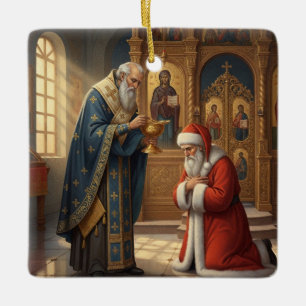 Ornamento De Cerâmica Papai Noel personalizado em uma Igreja Ortodoxa Or