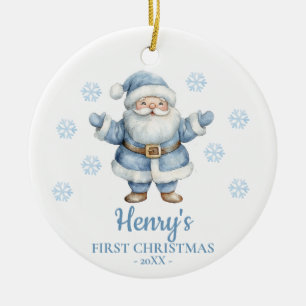 Ornamento De Cerâmica Papai Noel Personalizado Primeiro Natal do Bebê