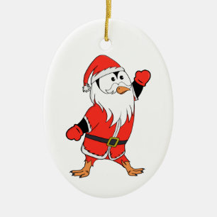 Ornamento De Cerâmica Papai Noel Pinguim Pronta para o Natal
