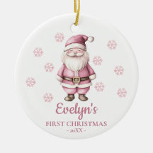 Papai Noel Primeiro Natal Personalizado da Menina
