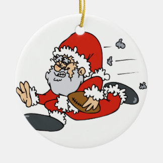 Ornamento De Cerâmica Papai noel que joga o futebol