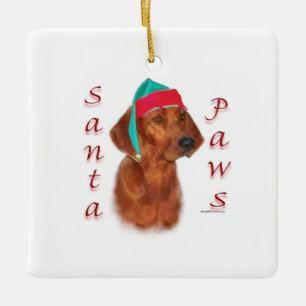 Ornamento De Cerâmica Papai Noel Redbone Coonhound