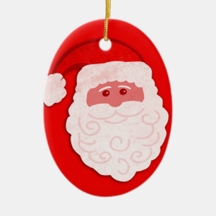 Ornamento De Cerâmica Papai noel "seus cumprimentos" vermelhos &