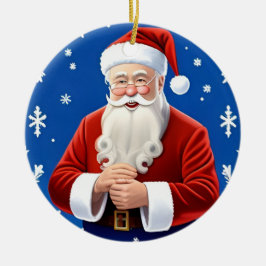 Ornamento De Cerâmica Papai Noel Sorridente