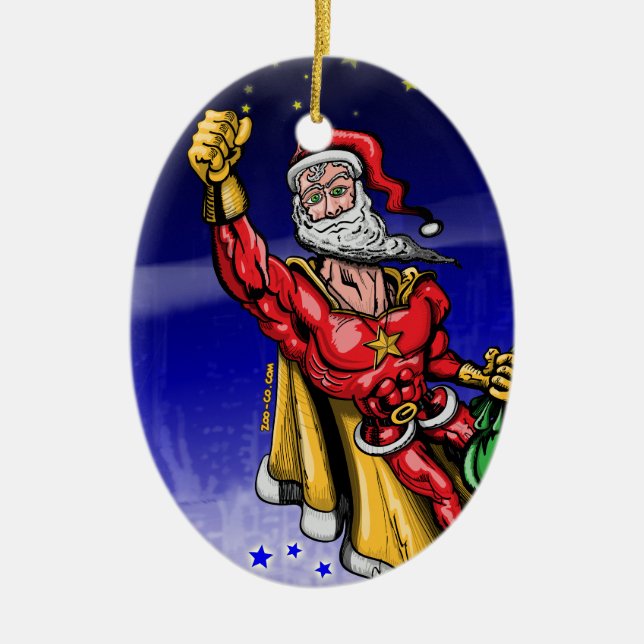 Ornamento De Cerâmica Papai Noel super (Frente)
