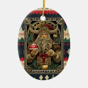 Ornamento De Cerâmica Papai Noel Viking engraçado Valhalla Natal Yule