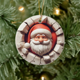 Ornamento De Cerâmica Papais noeis animados Retrato revolucionário Natal