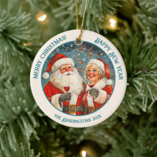 Ornamento De Cerâmica Papais noeis Anos novos de Natal Sra. Claus
