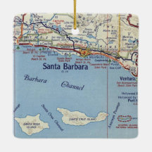 Papais noeis Barbara CA Vintage Map