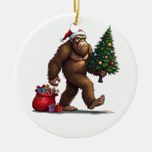 Ornamento De Cerâmica Papais noeis Bigfoot Árvore de Natal Luzes de Nata