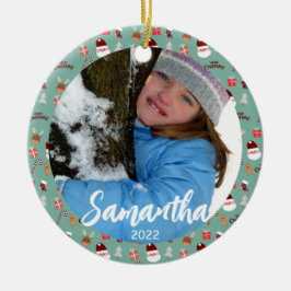 Ornamento De Cerâmica Papais noeis Bonitos Reindeer Candy Cane Gingerpão