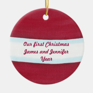 Ornamento De Cerâmica Papais noeis Brancos Vermelhos Esperam Nosso Prime