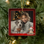Ornamento De Cerâmica Papais noeis Cachorros Personalizados Foto de Nata<br><div class="desc">Papais noeis Cachorros Personalizados Cachorro Cachorro Cachorro Foto de Natal Ornamento Cerâmico | Personalize a frente com uma foto e o verso com um nome e ano ou qualquer texto que você queira adicionar.</div>