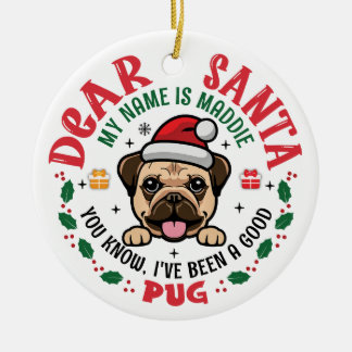 Ornamento De Cerâmica Papais noeis de Cachorro Personalizados Árvore de