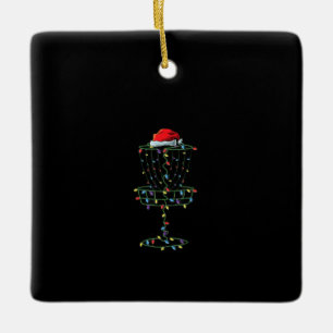 Ornamento De Cerâmica Papais noeis de cesta de golfe em disco Golfe Fris