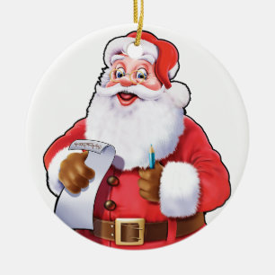Ornamento De Cerâmica Papais noeis de decoração de árvores de Natal.