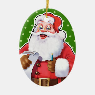 Ornamento De Cerâmica Papais noeis de decoração de Natal verificando sua