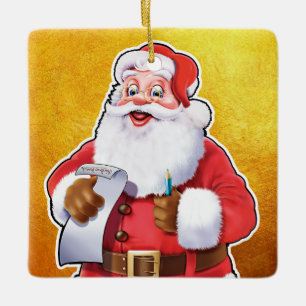 Ornamento De Cerâmica Papais noeis de decoração de Natal verificando sua