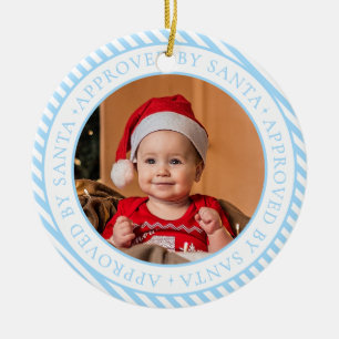 Ornamento De Cerâmica Papais noeis de Fotografias Azuis - Membro da List