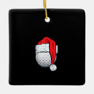 Ornamento De Cerâmica Papais noeis De Golfe De Natal Para Esse Esportivo
