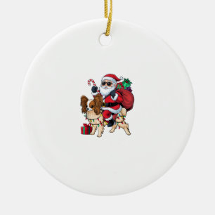 Ornamento De Cerâmica Papais noeis De Iluminação Do Xmas Que Andam No Na