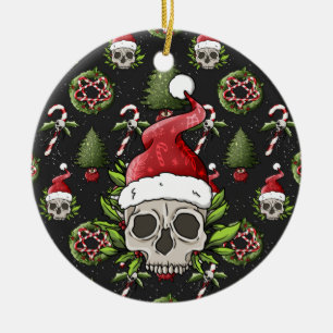 Ornamento De Cerâmica Papais noeis de Natal assustadores