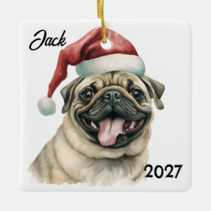 Ornamento De Cerâmica Papais noeis de Natal bonitos personalizados