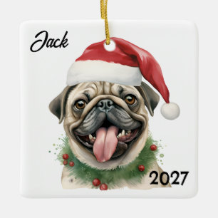 Ornamento De Cerâmica Papais noeis de Natal bonitos personalizados