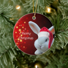 Ornamento De Cerâmica Papais noeis de Natal Bunny
