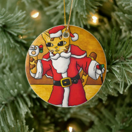 Ornamento De Cerâmica Papais noeis de Natal - Dardos Cat