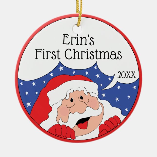 Ornamento De Cerâmica Papais noeis De Natal Dizem... Personalizar Orname (Frente)