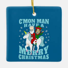 Ornamento De Cerâmica papais noeis de natal joe biden kamala harris unic