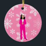 Ornamento De Cerâmica papais noeis de natal kamala harris cor-de-rosa ge<br><div class="desc">"natal kamala harris papais noeis cor-de-rosa",  "kamala harris christmas",  "vice-presidente kamala harris",  "vice-presidente harris",  "presidente kamala harris",  "kamala harris",  "natal feio",  "xmas feio",  "natal engraçado",  natal natal</div>