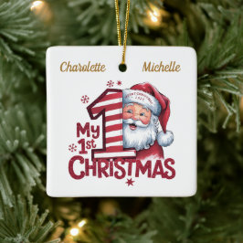 Ornamento De Cerâmica Papais noeis de Natal personalizadas, de 1rua, cer