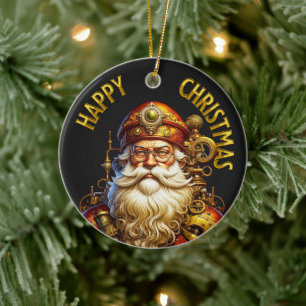 Ornamento De Cerâmica Papais noeis de Natal Steampunk