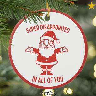 Ornamento De Cerâmica Papais noeis do estilo retrô desapontados Natal