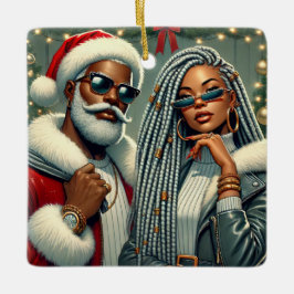 Ornamento De Cerâmica Papais noeis do Festivo
