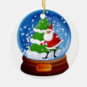 Ornamento De Cerâmica Papais noeis e Globo de Neve da Árvore de Natal Ad