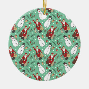 Ornamento De Cerâmica Papais noeis e Neves