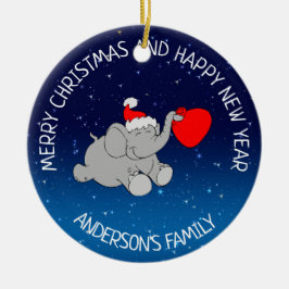 Ornamento De Cerâmica Papais noeis elefantes