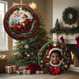 Ornamento De Cerâmica Papais noeis em Sua Altura