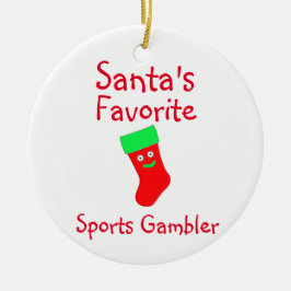 Ornamento De Cerâmica Papais noeis Favoritos de Gambler Esportivo