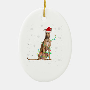 Ornamento De Cerâmica Papais noeis Grátis De Natal De Whippet Xmas