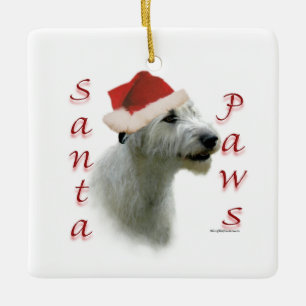 Ornamento De Cerâmica Papais noeis irlandeses de Wolfhound Paws