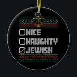 Ornamento De Cerâmica Papais noeis judeus adoráveis Hanukkah Natal feio<br><div class="desc">Papais noeis judeus adoráveis Hanukkah Natal feio</div>