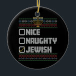 Ornamento De Cerâmica Papais noeis judeus adoráveis Hanukkah Natal feio<br><div class="desc">Papais noeis judeus adoráveis Hanukkah Natal feio</div>